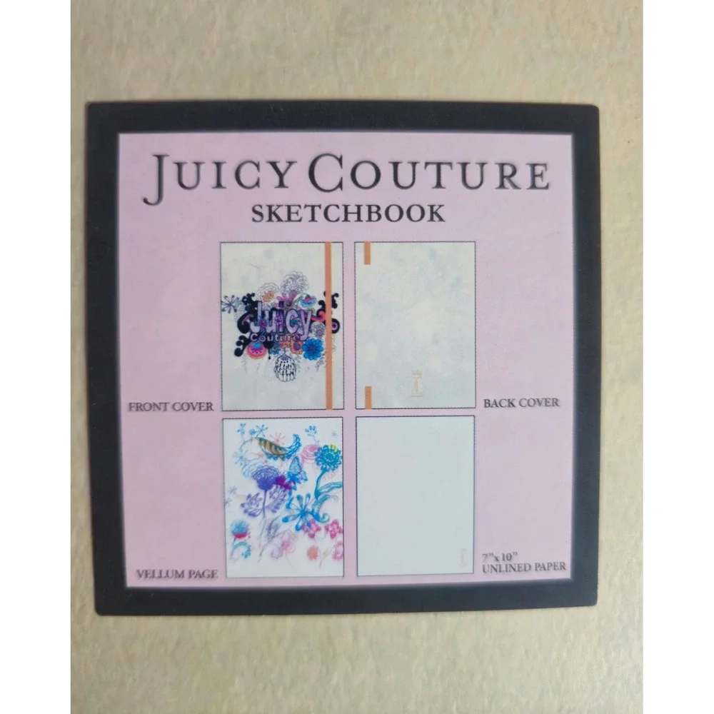 RARE 2011 Juicy Couture Groovy Juicy Notebook Sketchbook Unlined Vellum 7x10